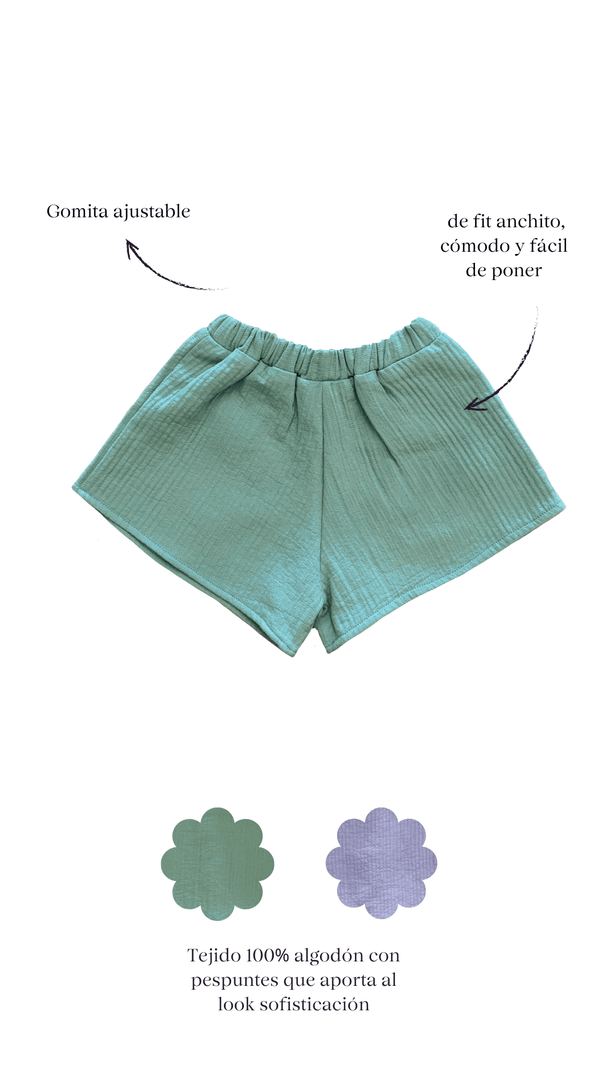 Pantalón short unisex VERDE