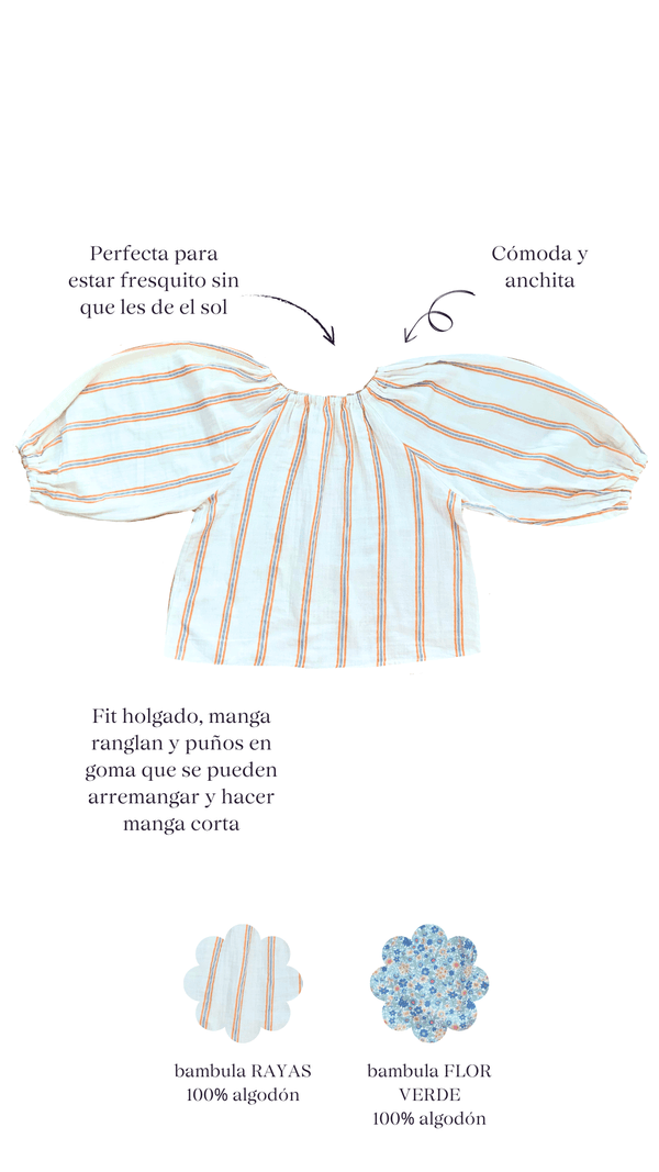 Blusa Abullonada STRIPES