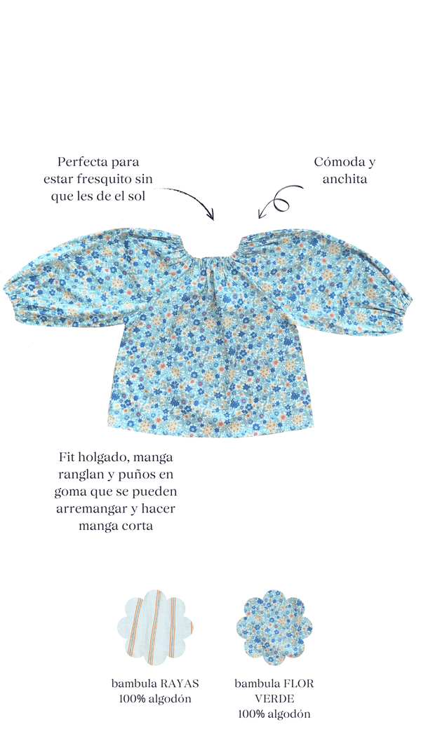 Blusa Abullonada FLORES